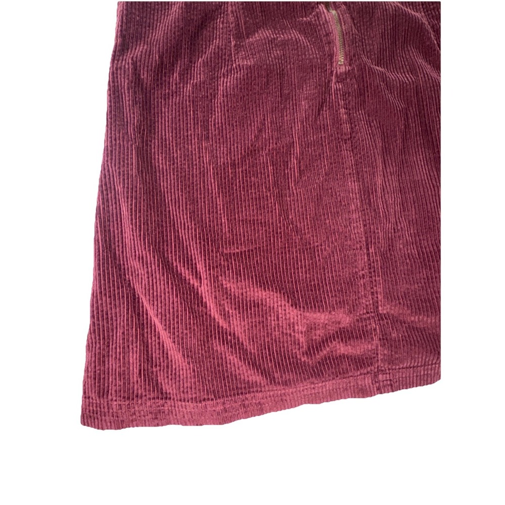 American Eagle Size Medium Corduroy Skirt Overall Dress Wine Adjustable Straps - Picture 14 of 16
